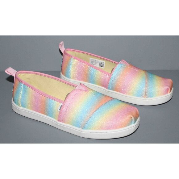 TOMS Alpargata Candy Pink Gradient Glitter Slip-On Shoes Youth Size 4 Womens 5.5 - Picture 5 of 8